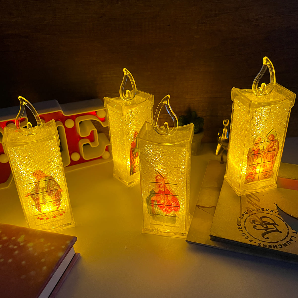 Miniatura 3 de Vela LED X4 Con Imagen Religiosa VLR01X4